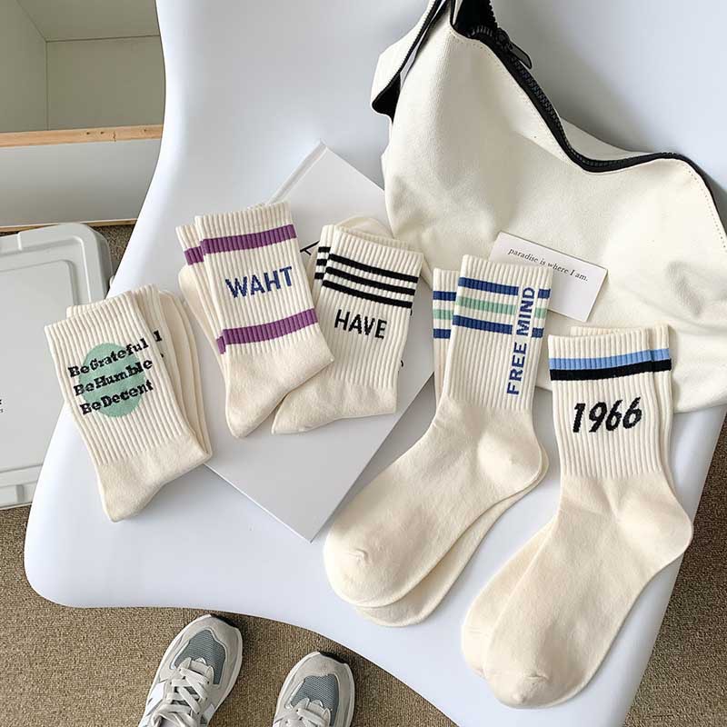 Short video new Korean style mid-calf length socks ins style letter socks fashionable socks Japanese sports socks for women in stock wholesale