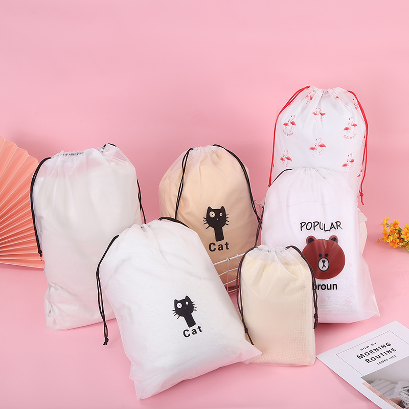 New large drawstring bag shoes clothing storage bag frosted face towel cosmetics packaging bag manufacturers spot