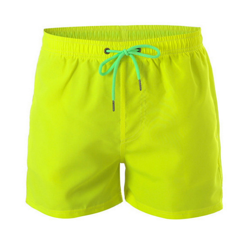 Solid Color Men's Beach Pants, Sports Casual Shorts with Inner Mesh, Quarter Pants, Swimming Trunks, Fashionable Shorts for Men and Women
