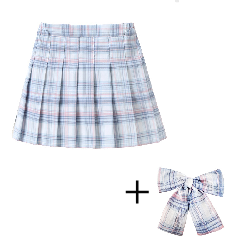 Picture of Girls' skirt children's clothing Korean style new preppy style children's short skirt class clothes plaid skirt medium and large children's pleated skirt