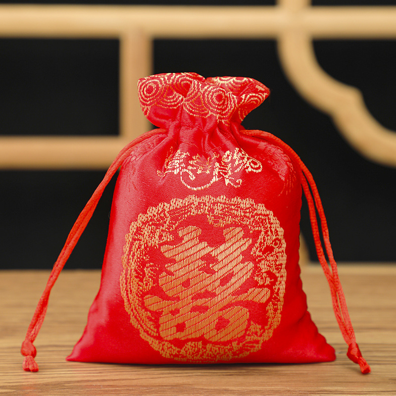 Chinese-Style Wedding Candy Bags, Lucky Bags, Gift Bags, Jewelry Wedding Supplies, Brocade Fabric Bags, Wholesale Wedding-Specific