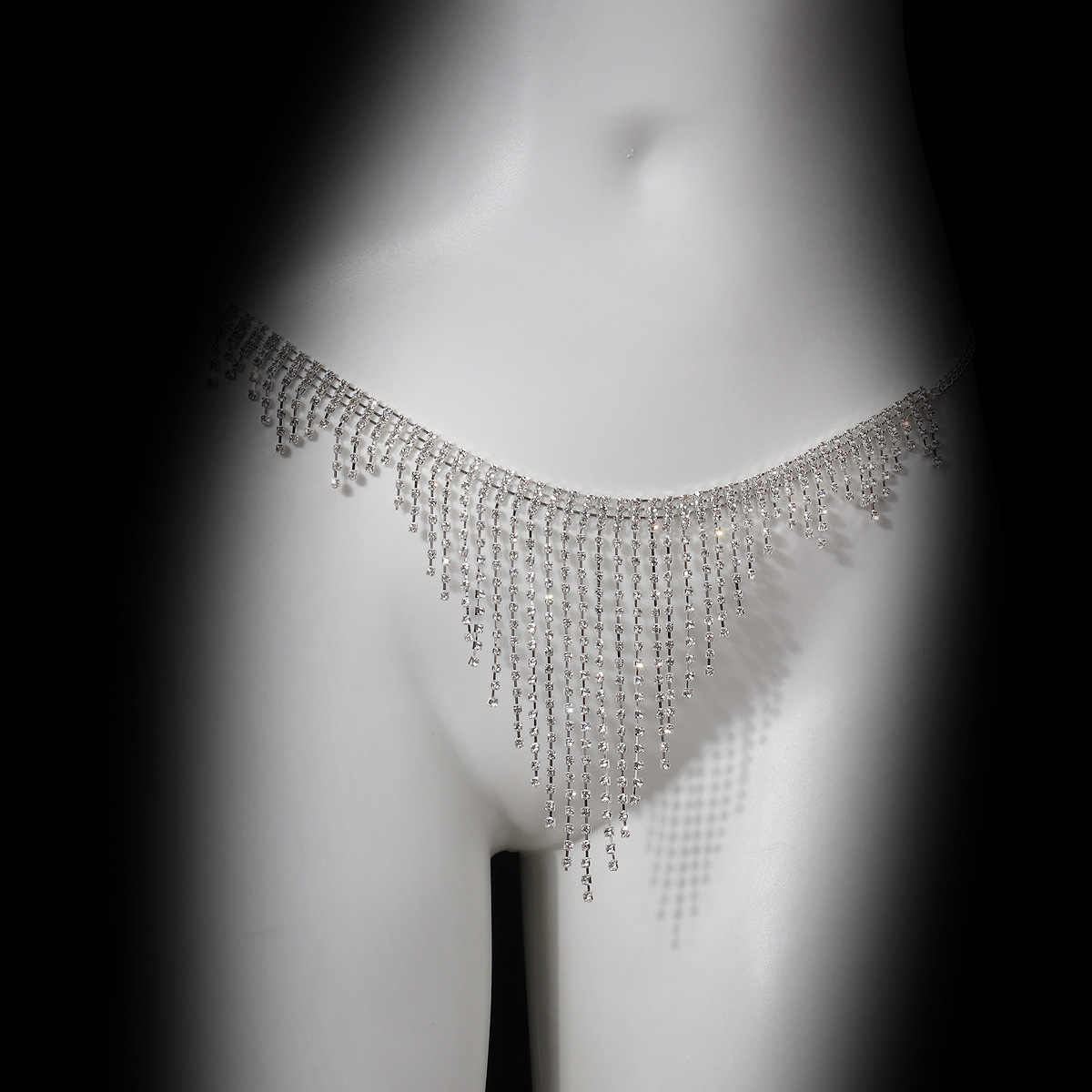 Picture of Personality Fashion Full Diamond Tassel Body Chain suit European and American Nightclub Sexy Exaggerated Bikini Chest Chain Waist Chain Accessories