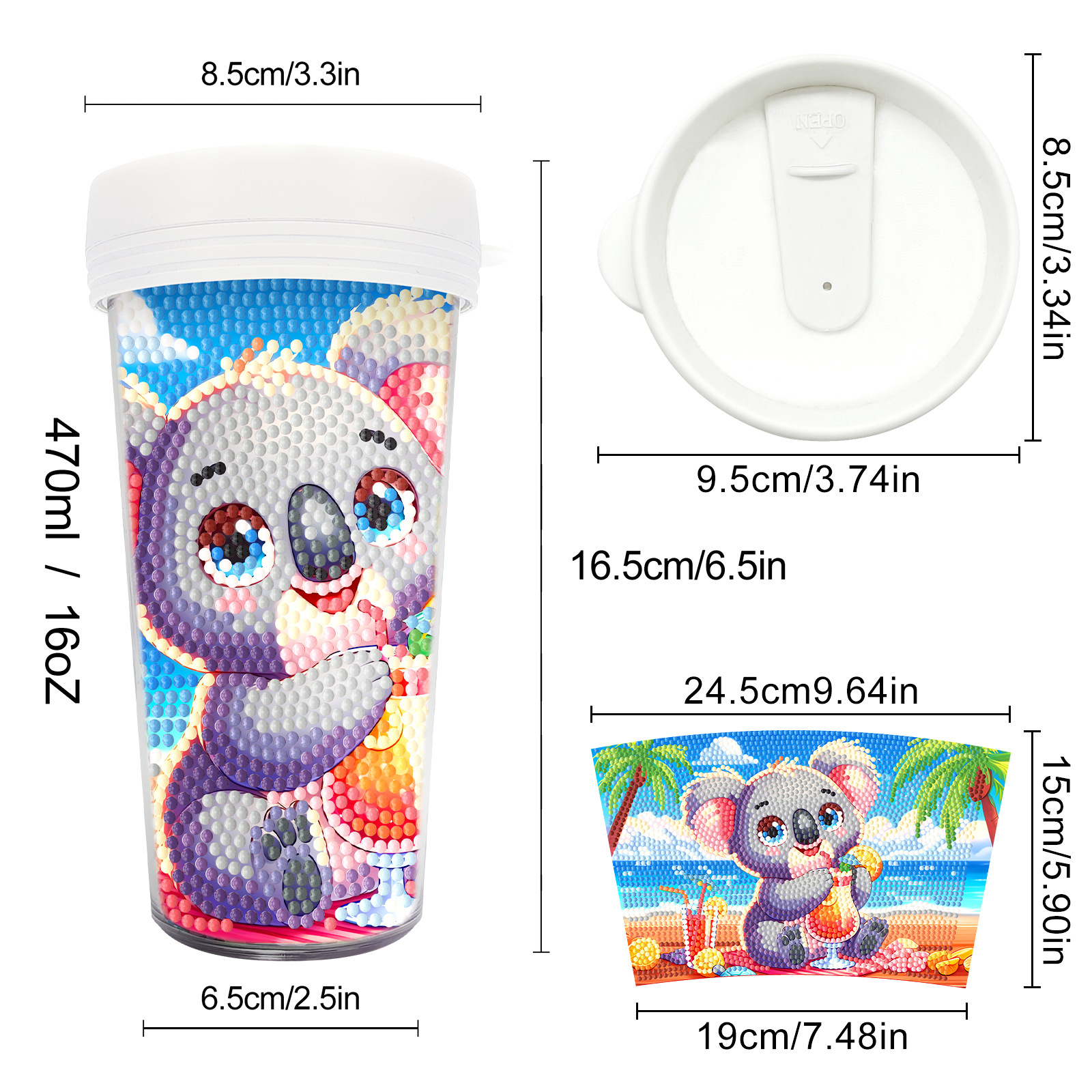 Picture of Diamond Painting Peripherals, New and Unique Cups, Cross-Border Supply, Diamond Stickers, Embroidery, DIY Handmade Full Diamond Creative Decorative Paintings Wholesale