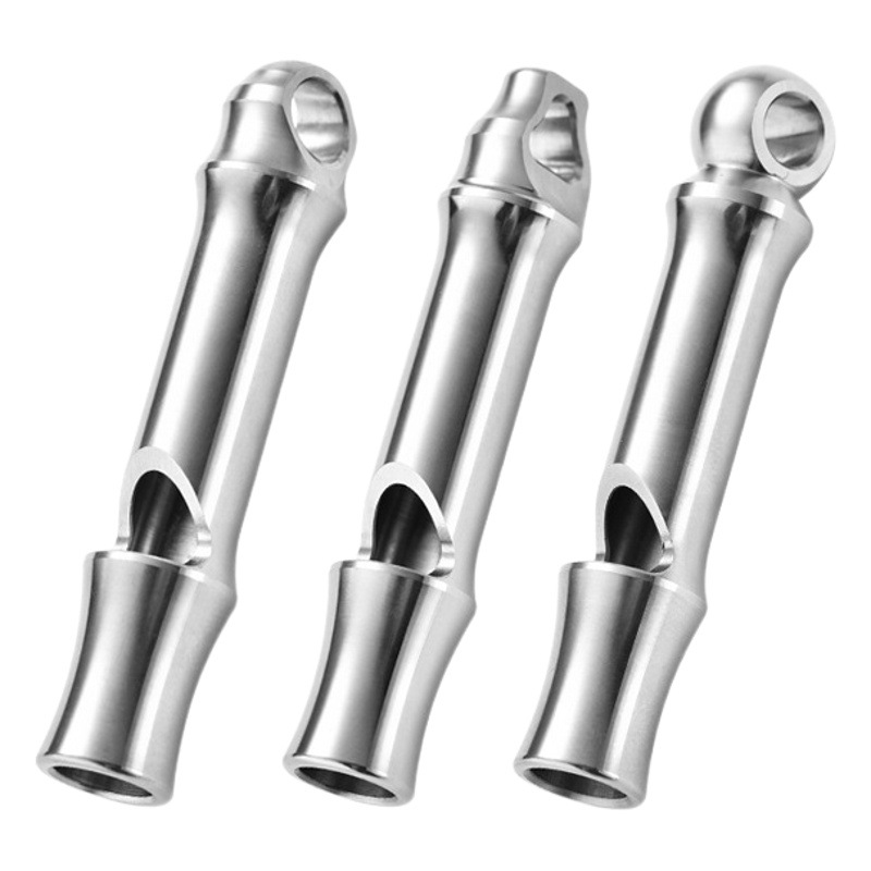 Creative outdoor mini metal titanium alloy whistle high frequency sound whistle camping lanyard titanium whistle pure titanium survival whistle