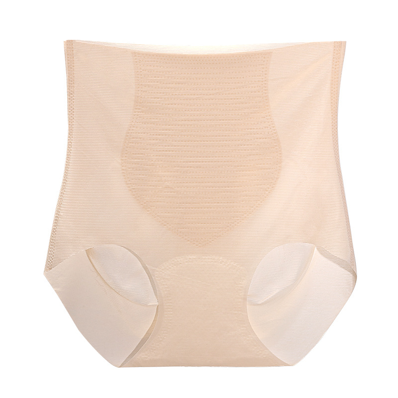 Picture of High-Waisted Ice Silk Seamless Tummy Control Underwear for Women, Silk Protein Antibacterial Bottom Crotch Lifting Sports Yoga Thin Briefs