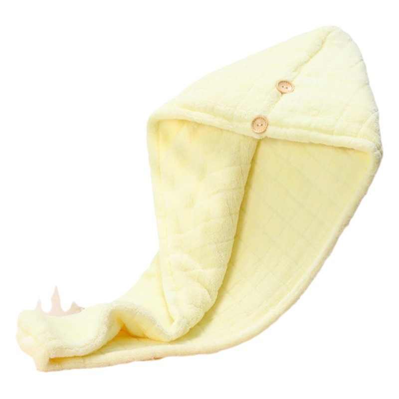 Plaid hair drying cap thickened absorbent coral fleece shower cap hair drying towel adult quick-drying headscarf head cleaning towel