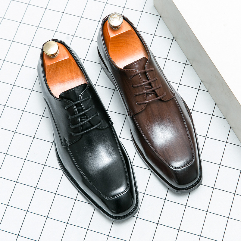 Foreign trade wholesale British wind pointed handmade leather shoes business formal wedding groom shoes casual men's shoes a generation of hair