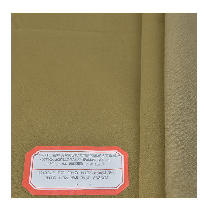 Cotton Acrylic Viscose Elastic Satin Four-Way Stretch Velvet Peached Autumn and Winter Pants Fabric