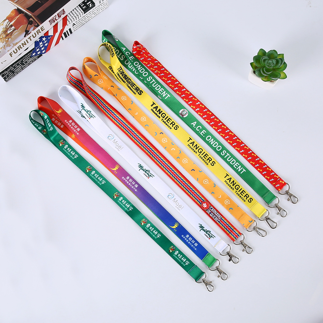 Polyester thermal transfer LOGO lanyard badge lanyard employee brand lanyard exhibition activity document card rope