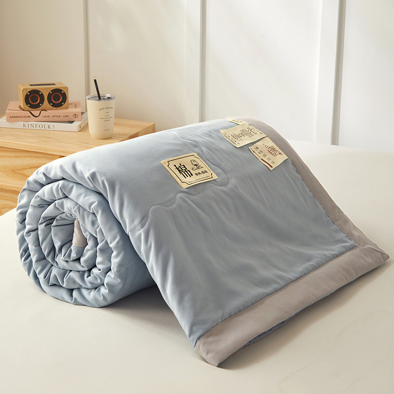 Picture of Yarn-Dyed Washed Cotton Summer Quilt, Class a Pure Cotton Air Conditioning Quilt Four-Piece Set, Washable and Machine Washable Thin Quilt, Ins Style