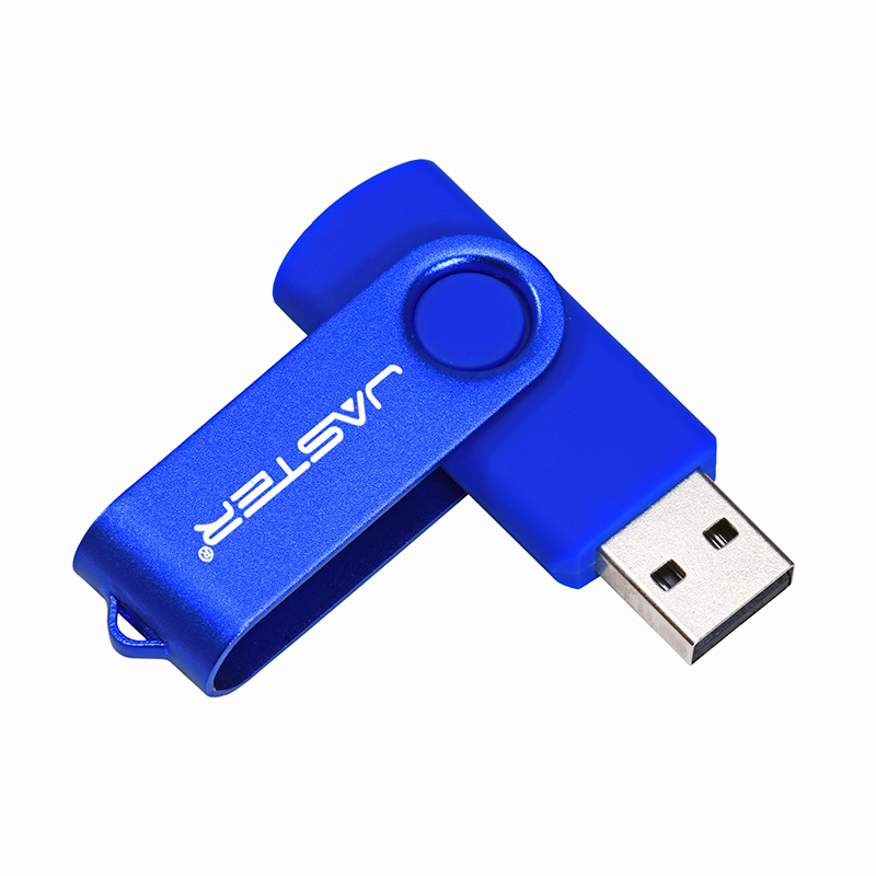 Picture of Plastic color USB flash drive laser diy engraving U disk creative commemorative gift silver clip rotating 64G waterproof U disk