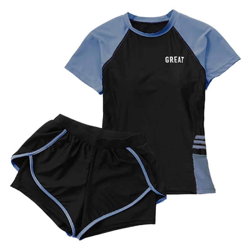 Picture of Sports Style Swimsuit for Female Students, Conservative Belly-Covering, Slimming Split, Flesh-Covering, High-Waisted Boxer Briefs, Hot Spring Swimsuit for Older Children