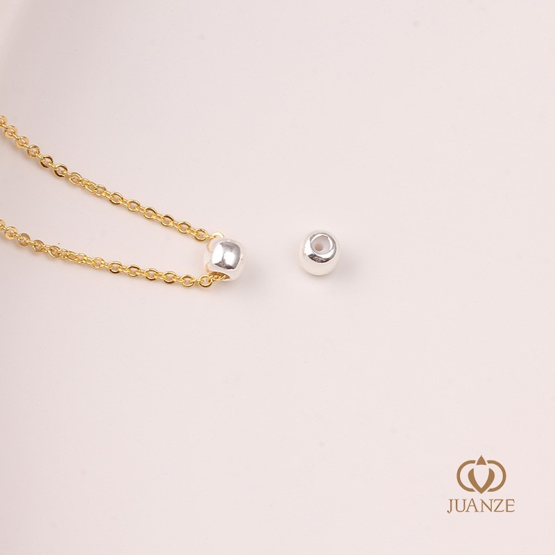 Picture of Bag gold color belt hanging without hanging silicone plug positioning adjustment round bead spacer handmade DIY hand necklace material accessories
