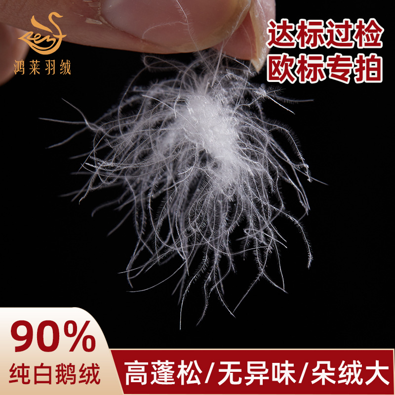 European Standard 90% White Goose down Large Flake Raw Material Washed down Jacket Filling Bulk Selected Goose down