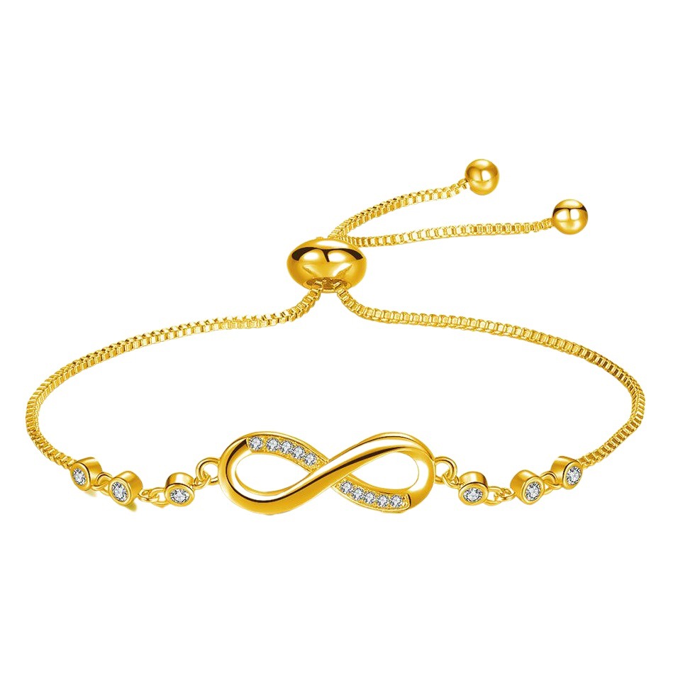 Foreign trade hot selling crystal bracelet micro inlaid zircon adjustable bracelet fashion personality 8-shaped female hand jewelry wholesale