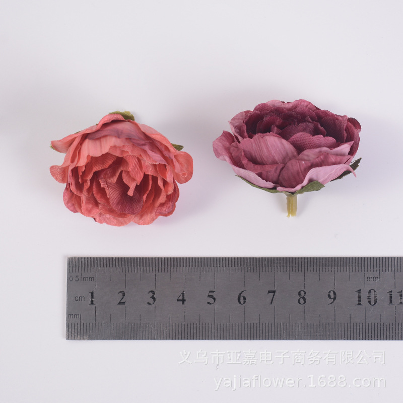 Picture of Artificial Flower Head diy Handmade Accessories Headgear Flower Court Color Flower Morandi Color Tea Rose Fragrant Princess Peony