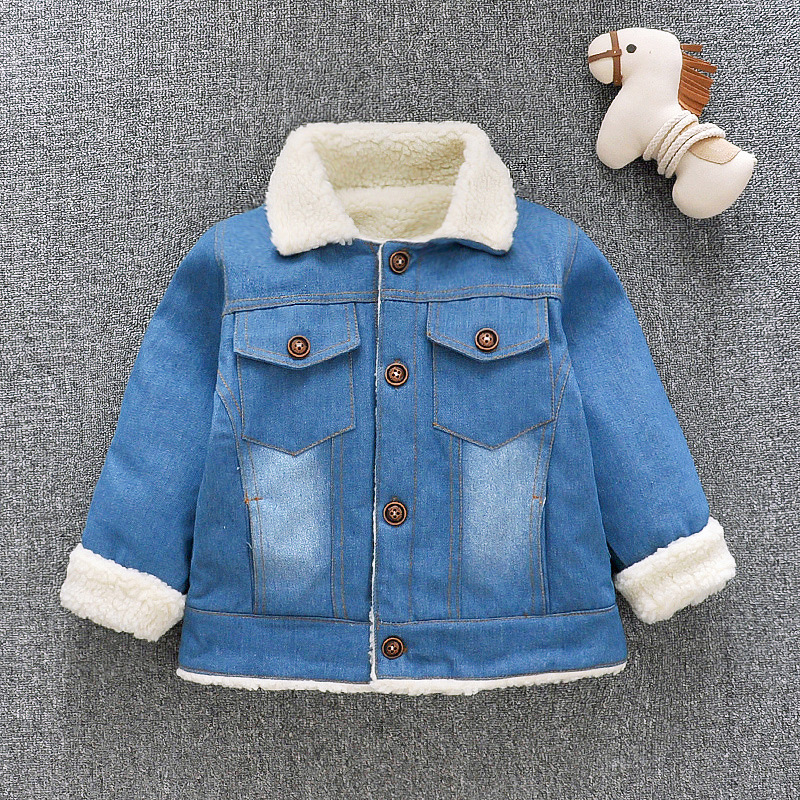 Picture of Children's clothing for boys and girls plus velvet coat winter New obvious decorative cardigan coat warm fashion top fashion