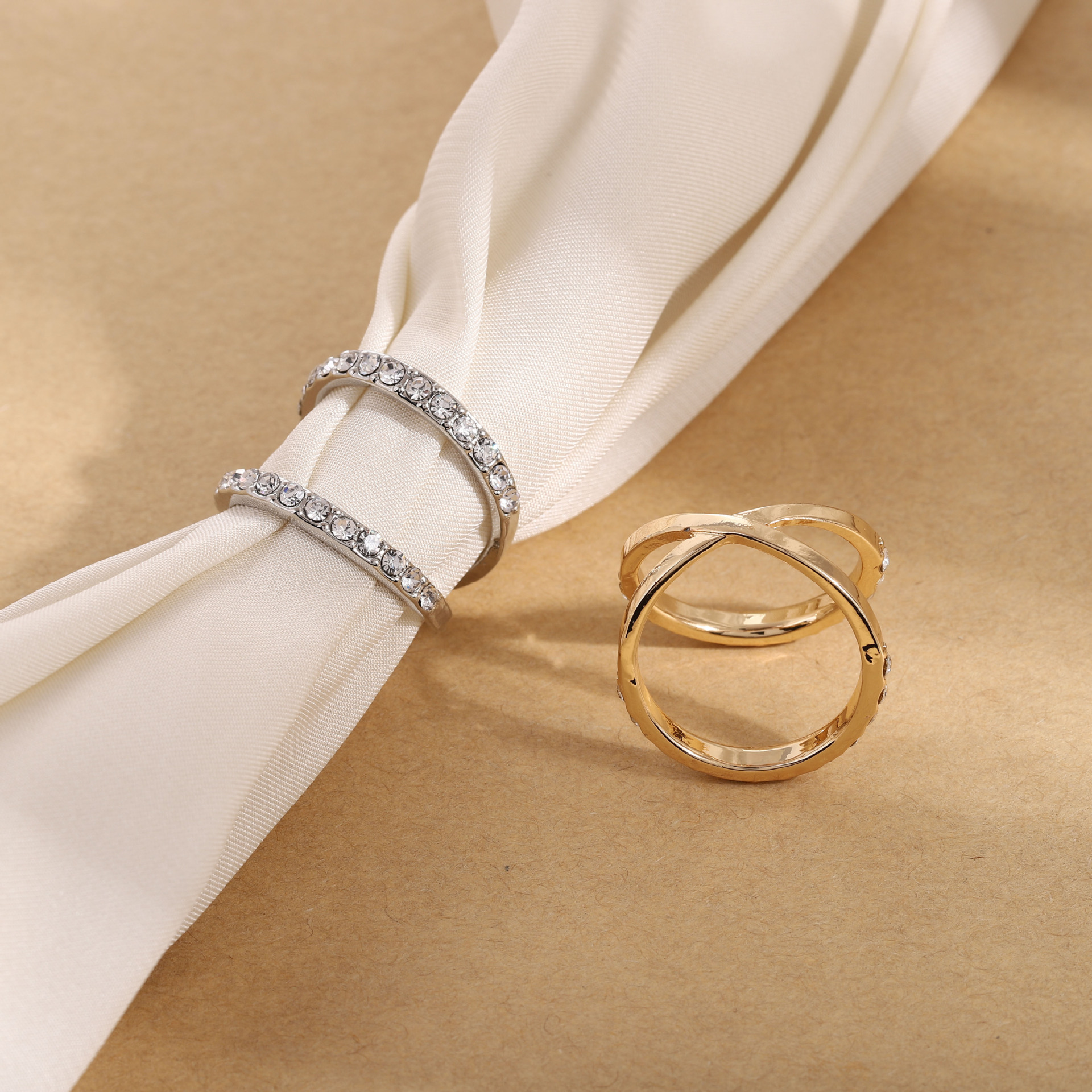 Picture of High-End Silk Scarf Buckle, Versatile, Dual-Purpose, Multi-Functional, Classy Small Square Scarf, Rhinestone Opening Accessories, Silk Scarf Buckle