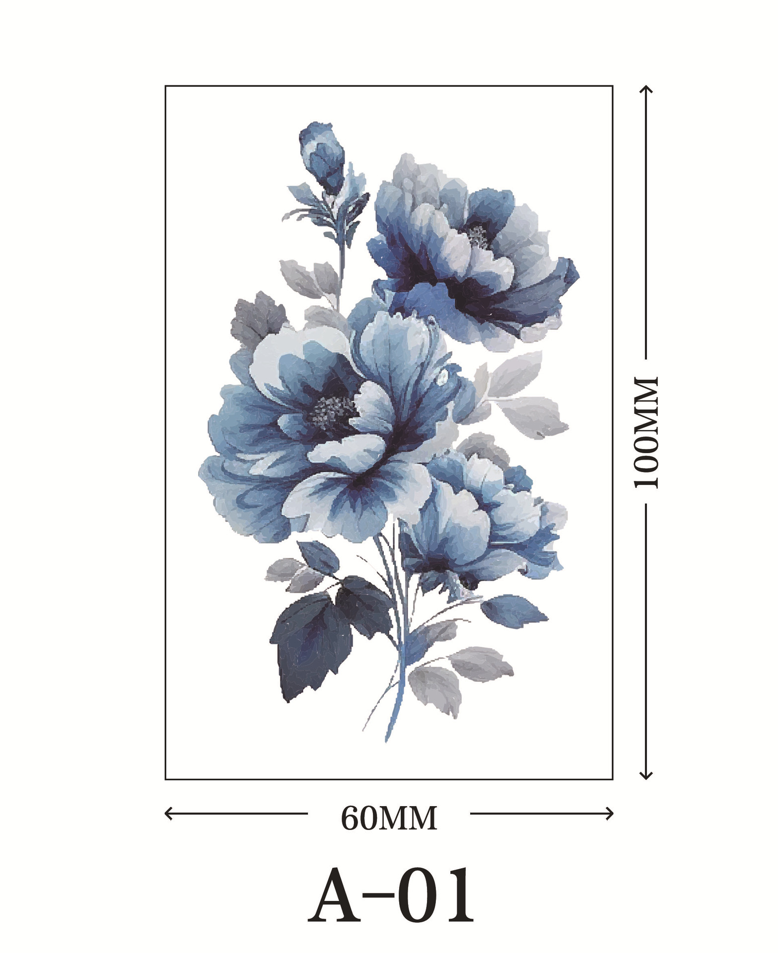 Picture of New cross-border rose flower tattoo stickers small fresh net red color tattoo stickers factory wholesale waterproof and durable