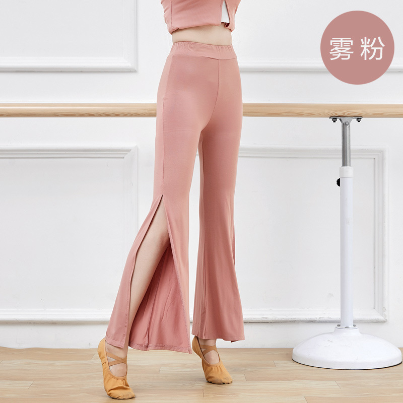 Picture of Dance Training Outfit for Female Models: Latin Long Pants with Slits, Flared Pants for Stage Performance