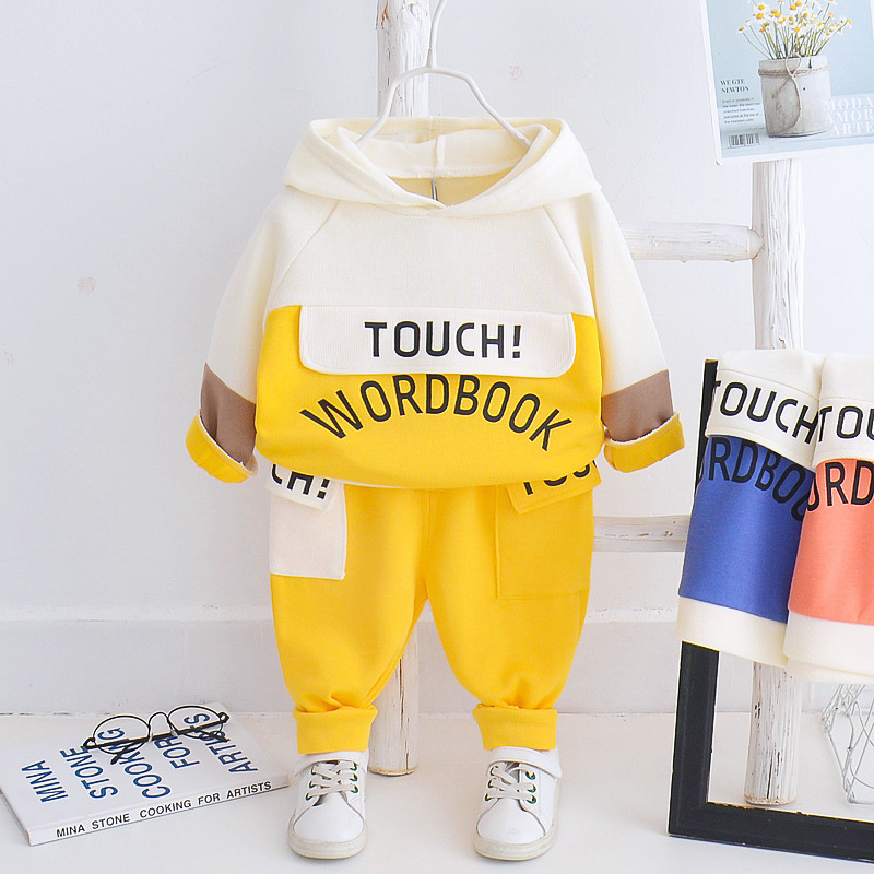 Picture of Boys' Spring and Autumn new children's sports leisure loose hoodie long-sleeved sweater children's clothing two-piece set Wholesale