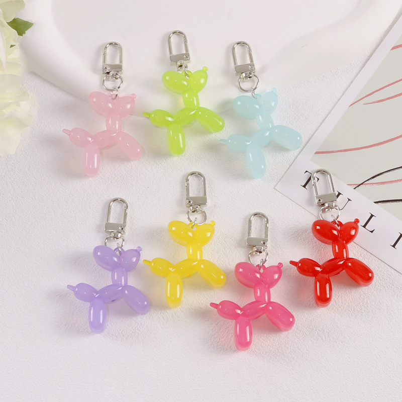 Cute Jelly Balloon Dog Keychain Pendant Colorful Cartoon Puppy Mobile Phone Chain Keychain Accessories diy Accessories