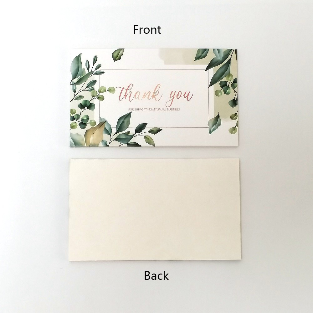 Picture of Amazon cross-border wholesale green leaf thank you card coated paper card thank you gift card pink packaging card