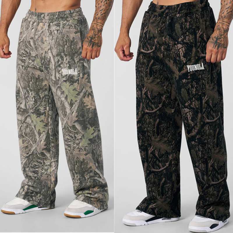 New American Stretch Straight Casual Sports Fitness Pants Men's European and American Camouflage Breathable Sports Pants Cross-border Foreign Trade