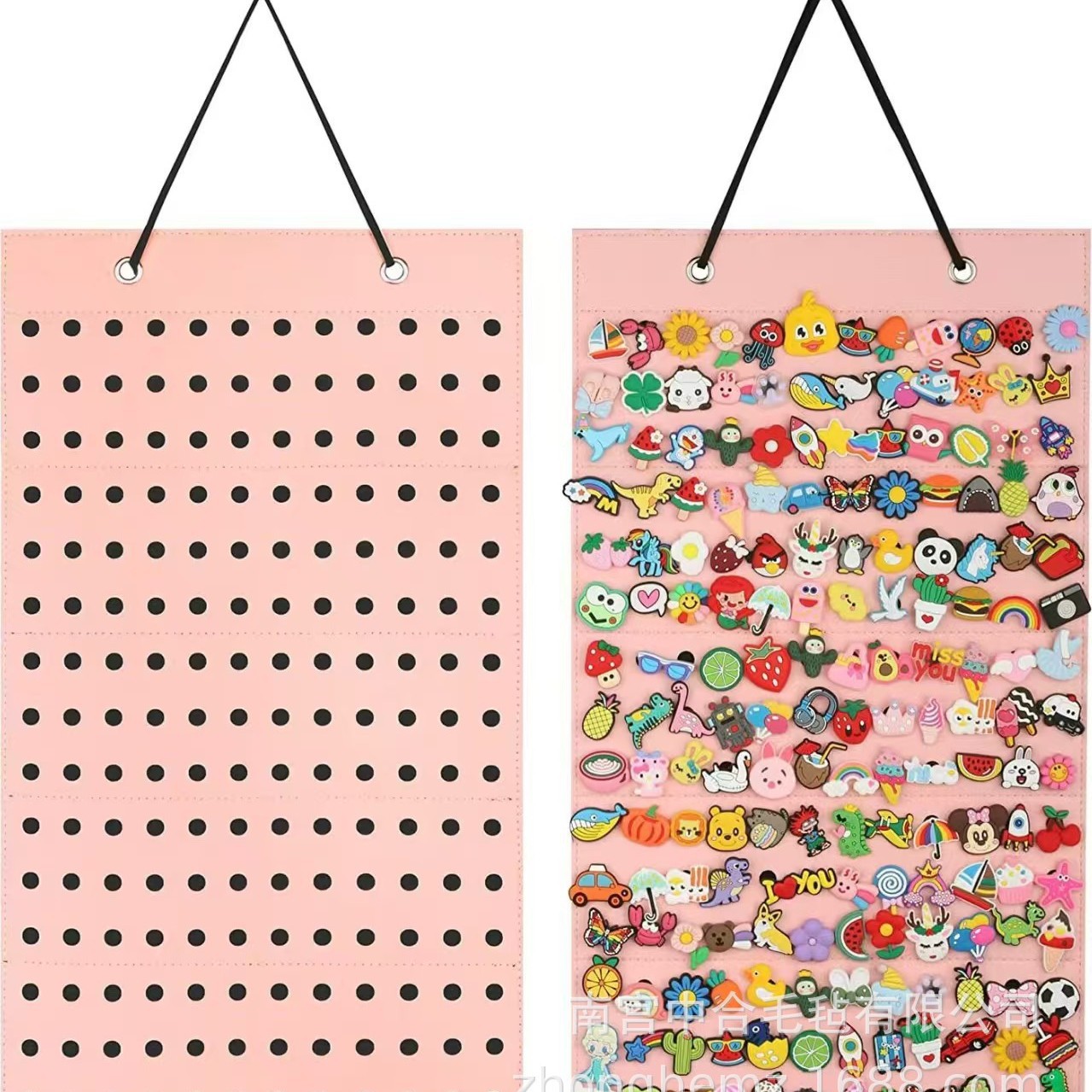 Cross-Border Direct Supply Badge Storage Hanging Bag Shoe Decoration Wall-Mounted Display Rack Hole Shoe Flower Wall Hanging Felt Storage Bag