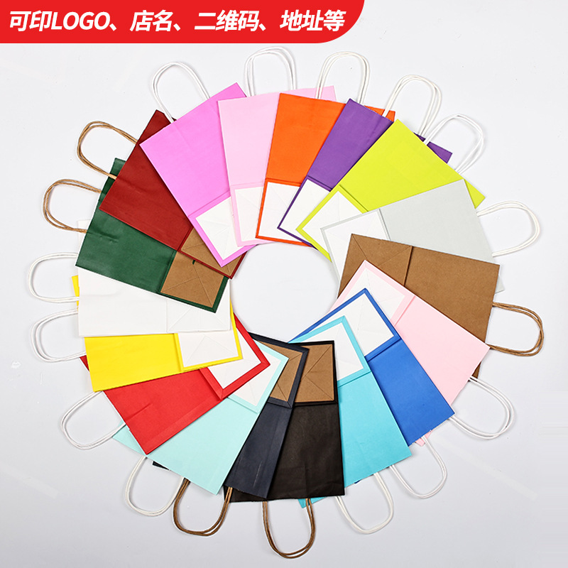 Kraft paper bag tote bag takeaway baking bag holiday gift bag foreign trade paper bag wholesale