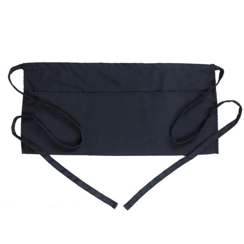 Cross-border e-commerce hot-selling waist half-length apron three-pocket restaurant waiter work half-length skirt women