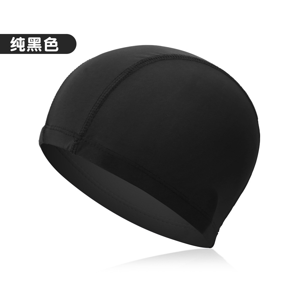 Picture of Adult color solid color swimming cap unisex cloth swimming cap three needle five thread nylon swimming cap manufacturers wholesale