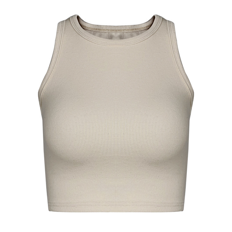 Picture of White Camisole Women's Summer Outer Wear Short Bottoming Sexy Inner Wear Sexy I-Shaped Sleeveless Thai Top
