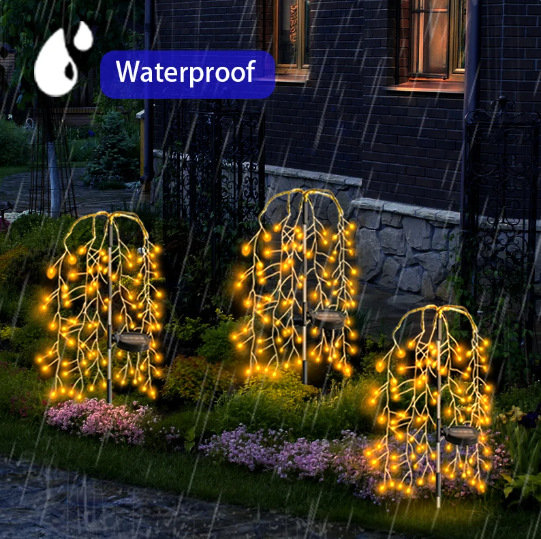 Outdoor Waterproof New Solar Fireworks Led Firecracker Light Courtyard Garden Lawn Decorative Way-guide
