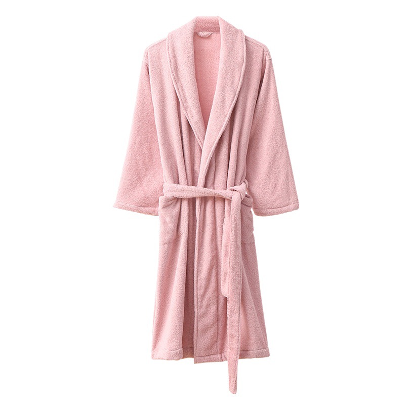 Four Seasons Pure Cotton Kimono Collar Bathrobe Bathrobe Towel Material Home Clothes Nightgown Loose Enlarged and Thickeneded Couple Men and Women
