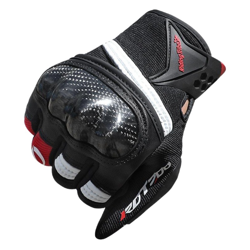 Motorcycle Four-Season Windproof Adult Shock-Absorbing Outdoor Mountaineering and Skiing Carbon Fiber Anti-Fall Full-Finger Riding Touch Screen Gloves