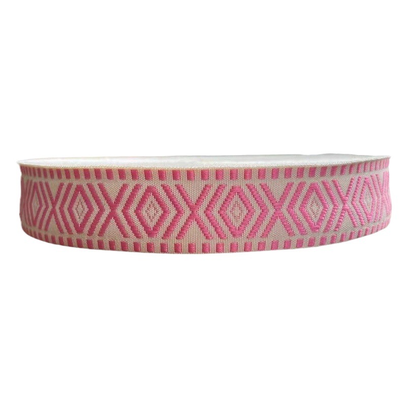 National Jacquard Ribbon Square Square Geometry Clothing Shoes Edge Accessories AH-2822 Width 2.5CM