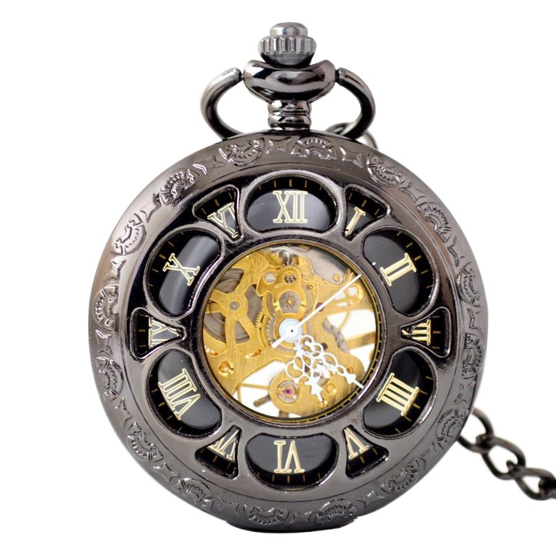 Boshiya hollow mechanical pocket watch wholesale hollow petals vintage flip mechanical pocket watch men and women casual mechanical watch