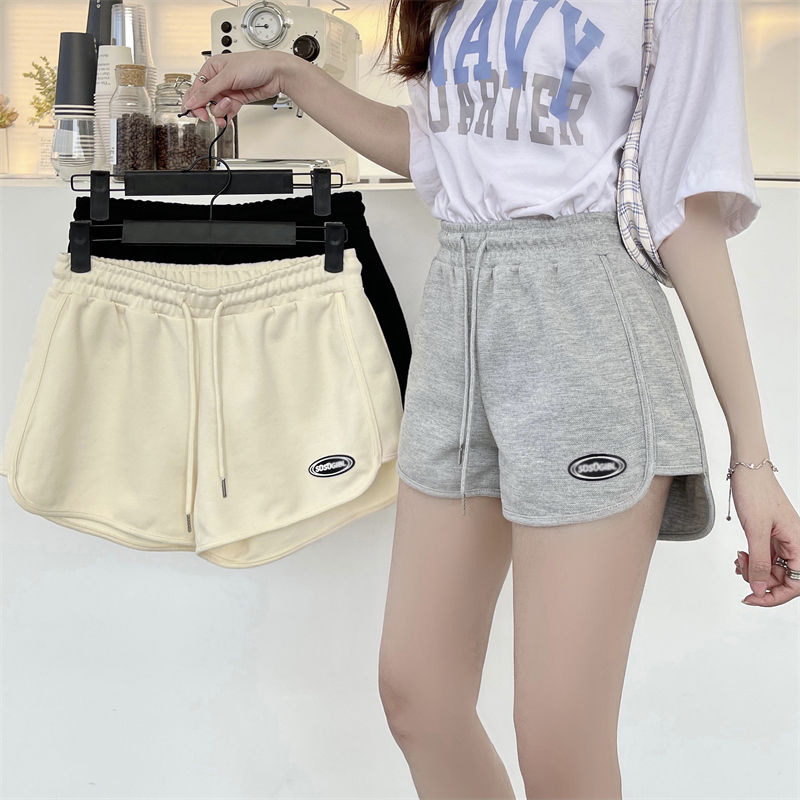 2023 Summer high waist loose slimming hot pants women's Korean-style versatile casual home sports wide leg shorts fashionable outdoor wear