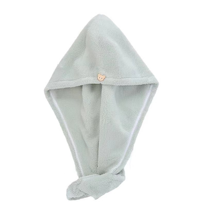 Picture of Class a Dry Hair Cap Thickeneded Super Absorbent Quick-Drying Shower Cap Double Layer Coral Velvet Edge Dry Hair Towel Ready for Sale