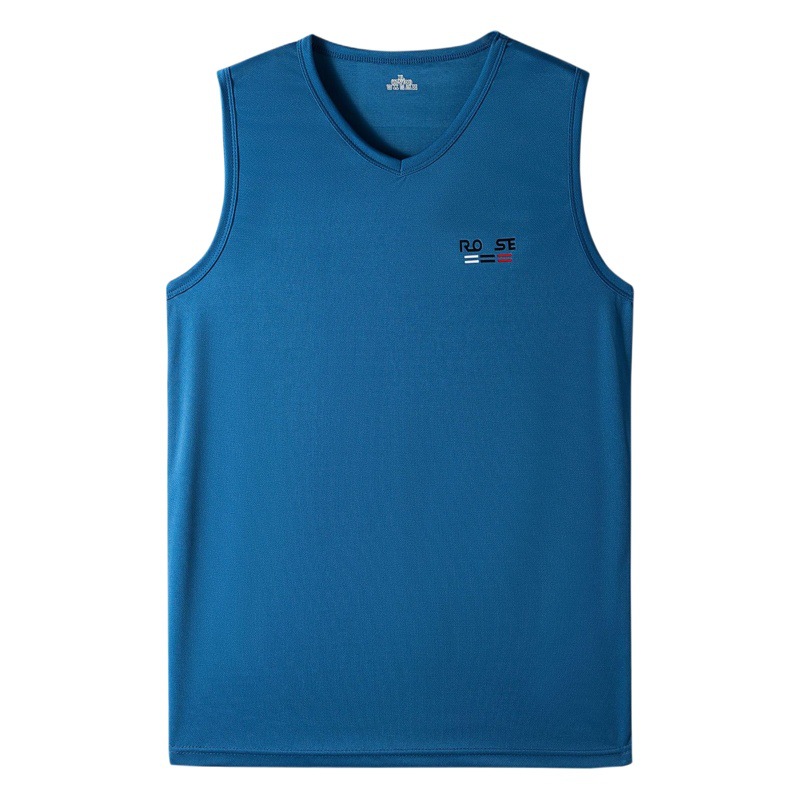 Men's V-neck ice silk waistcoat quick-drying fitness breathable waistcoat vest sleeveless T-shirt base shirt 2022 new