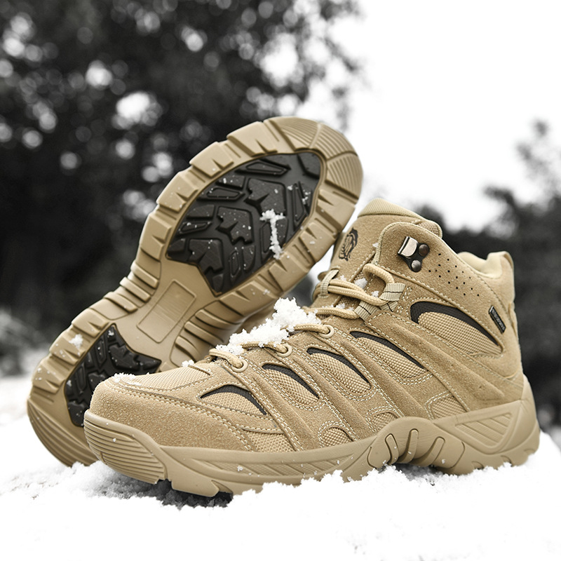 Cross-border plus size New Korean style fashionable casual shoes outdoor sneaker field training military boots trendy men's shoes