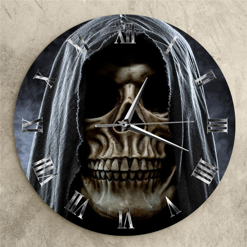Death Skeleton Halloween Home Decoration Wall Clock Death Demon Killer Death Mural Clock Wall Clock Cross Border