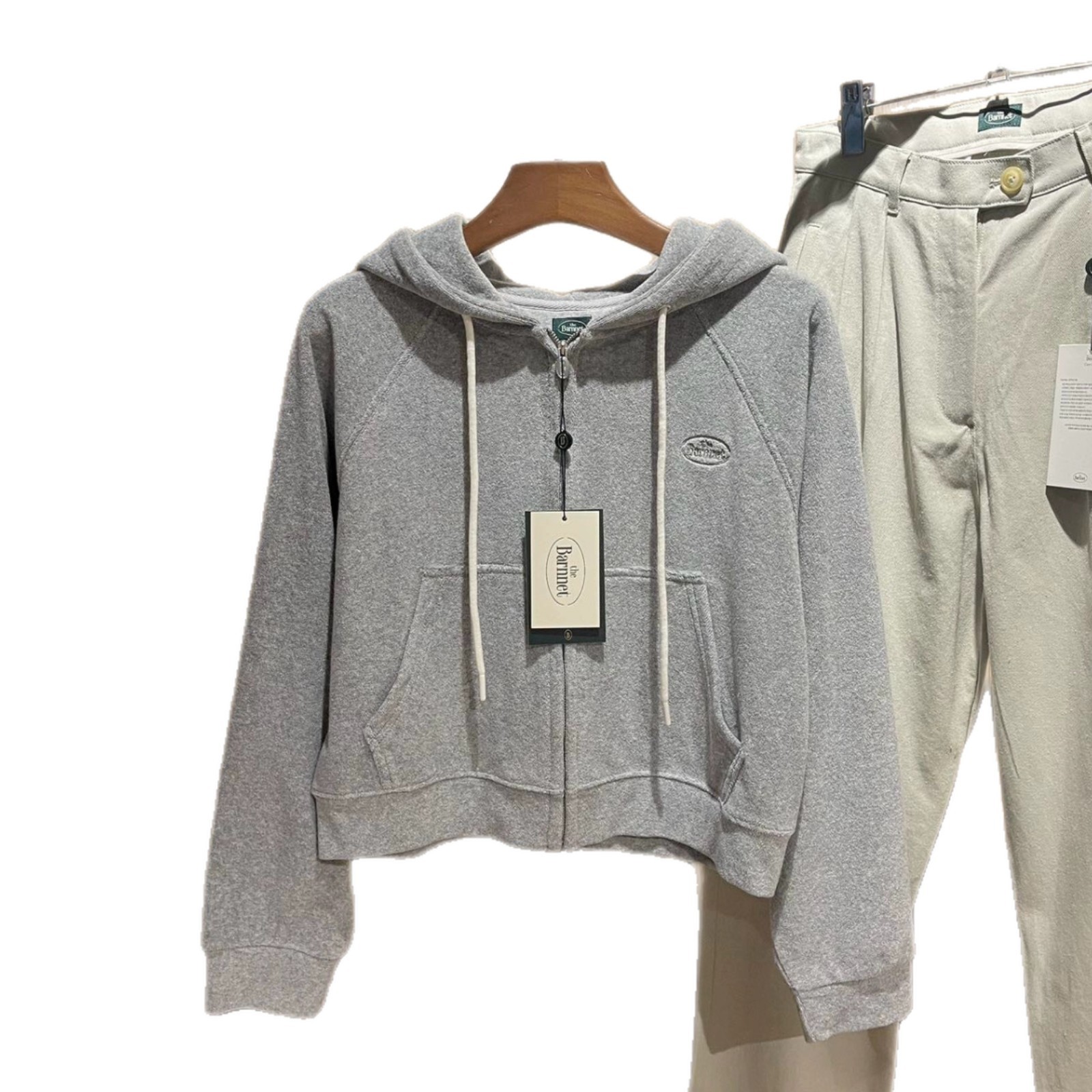 Picture of In stock South Korea The barnnet 25 autumn and winter new towel solid color hooded zipper sweatshirt jacket