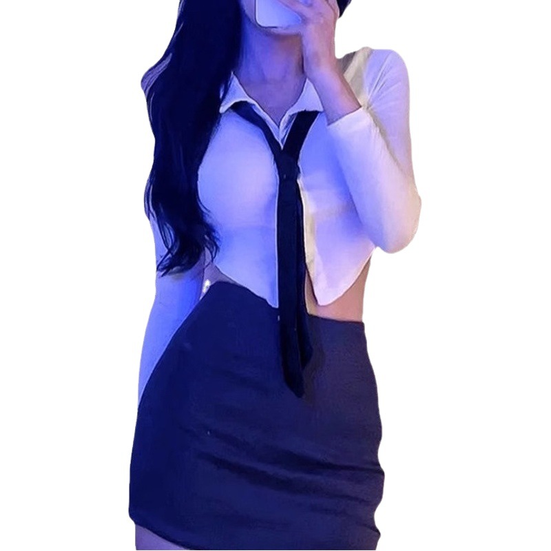 On the 7th, Tan Sex Underwear Pure Desire suit Sexy Short Skirt Nightclub Secretary Teachers Can Wear Slim Fit Royal Sister Uniform