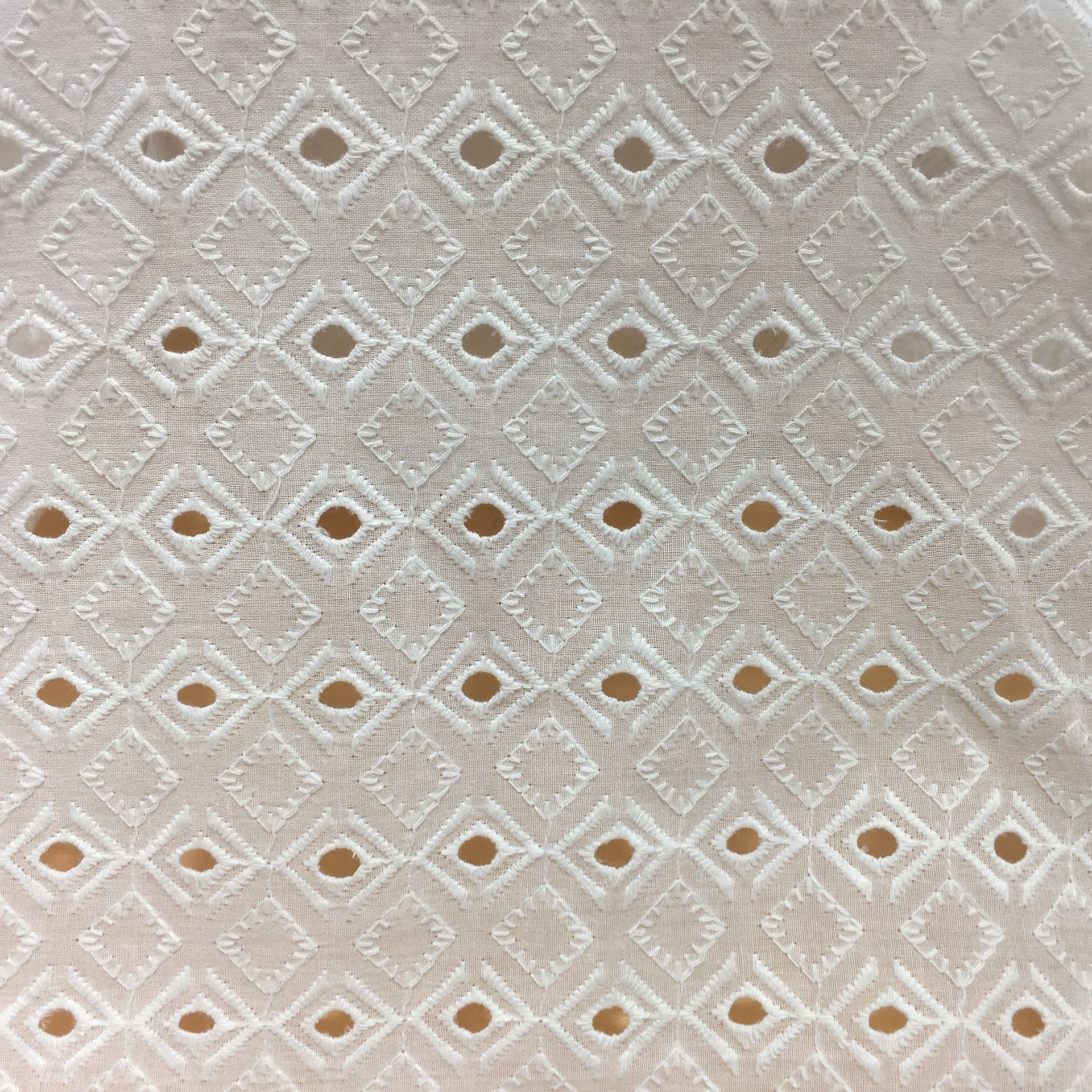 Picture of Lace Fabric ins Summer Embroidery Diamond Cotton Embroidery Fabric Women's Embroidery Perforated Hollow Embroidered Cloth