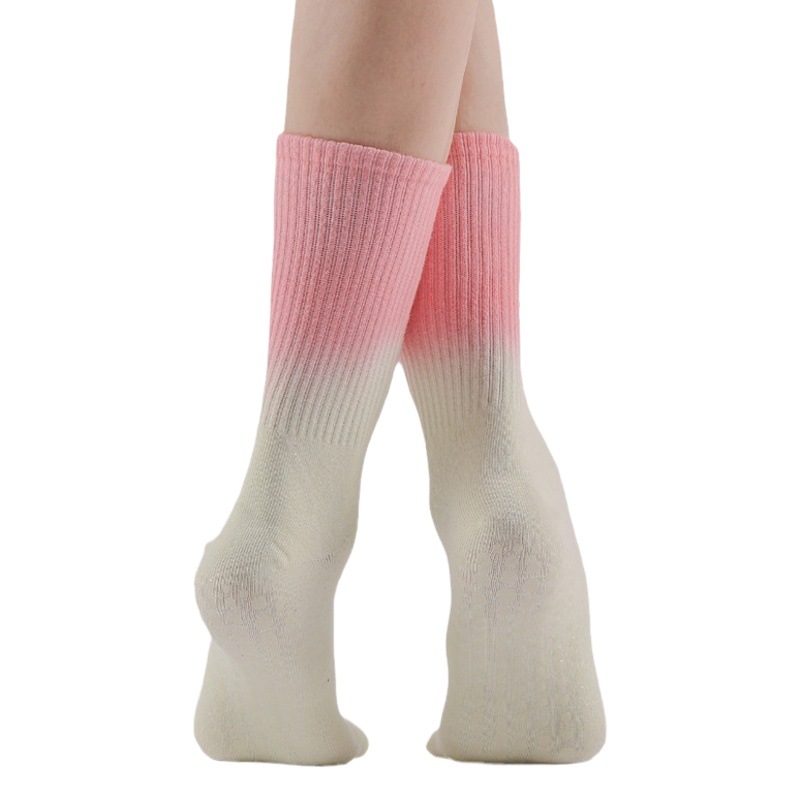 New Professional Yoga Socks Tie Dye Gradual Pilates Socks Sports Running Non-slip Dispensing Cotton Socks Floor Socks for Hair