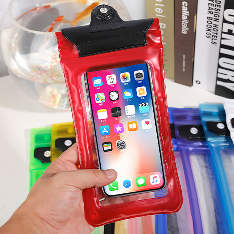 IPX8 waterproof touch screen three-fold airbag mobile phone waterproof bag swimming can take pictures sealed diving case mobile phone case
