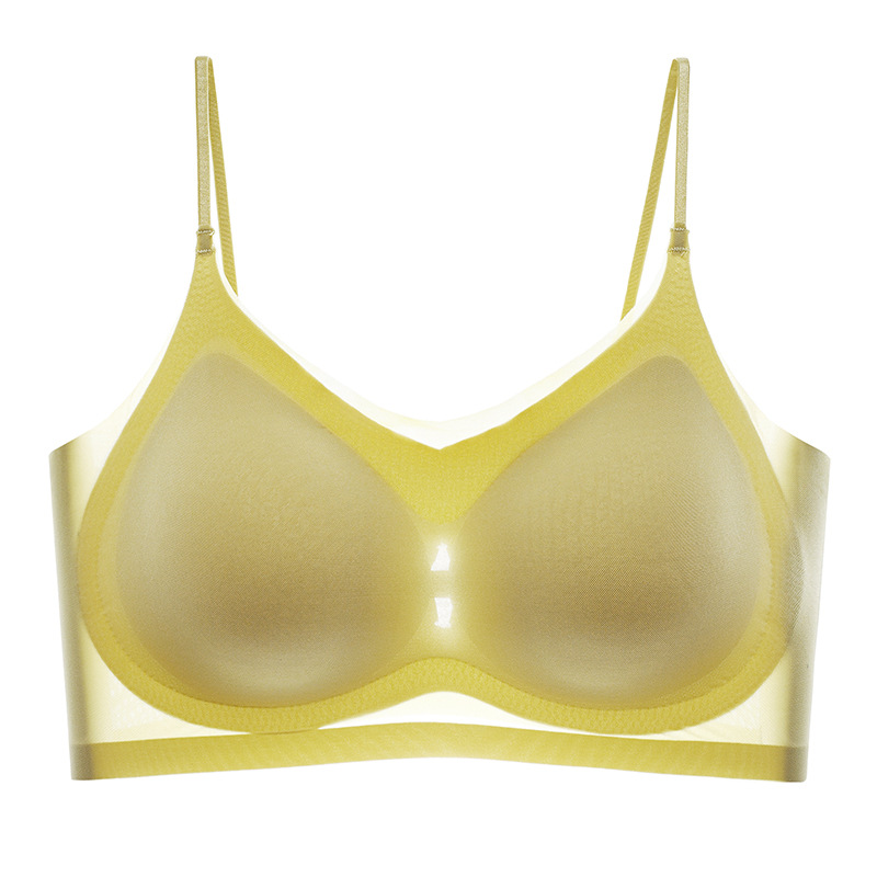 Picture of 2023 Summer Ultra-thin Ice Silk Seamless Underwear Women's Thin Breathable Large Chest Small Sling Sleeping Bra