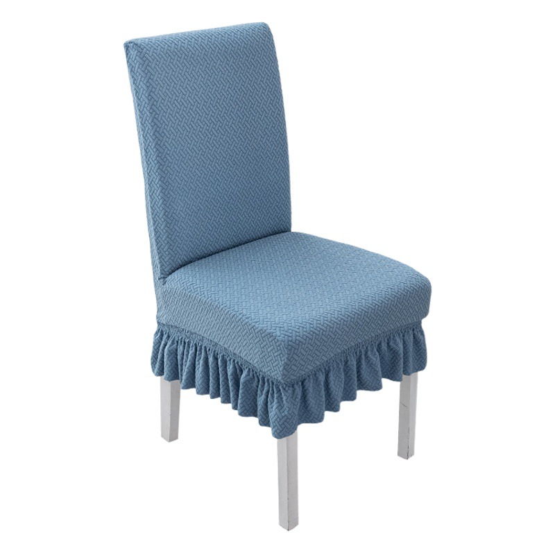 Cross-border jacquard fleece thickened conjoined elastic hotel restaurant chair cover anti-fouling stool cover chair cover